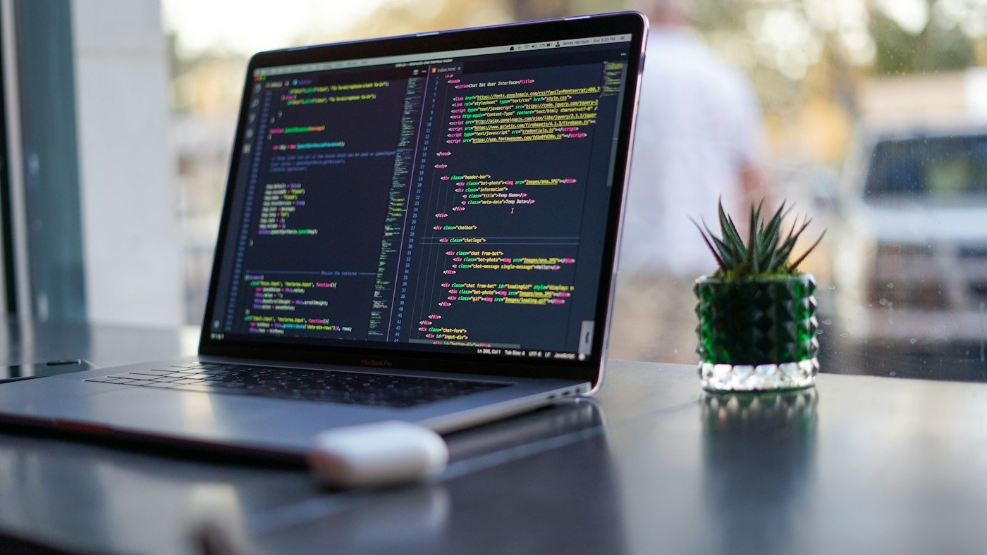 Laptop showing website code