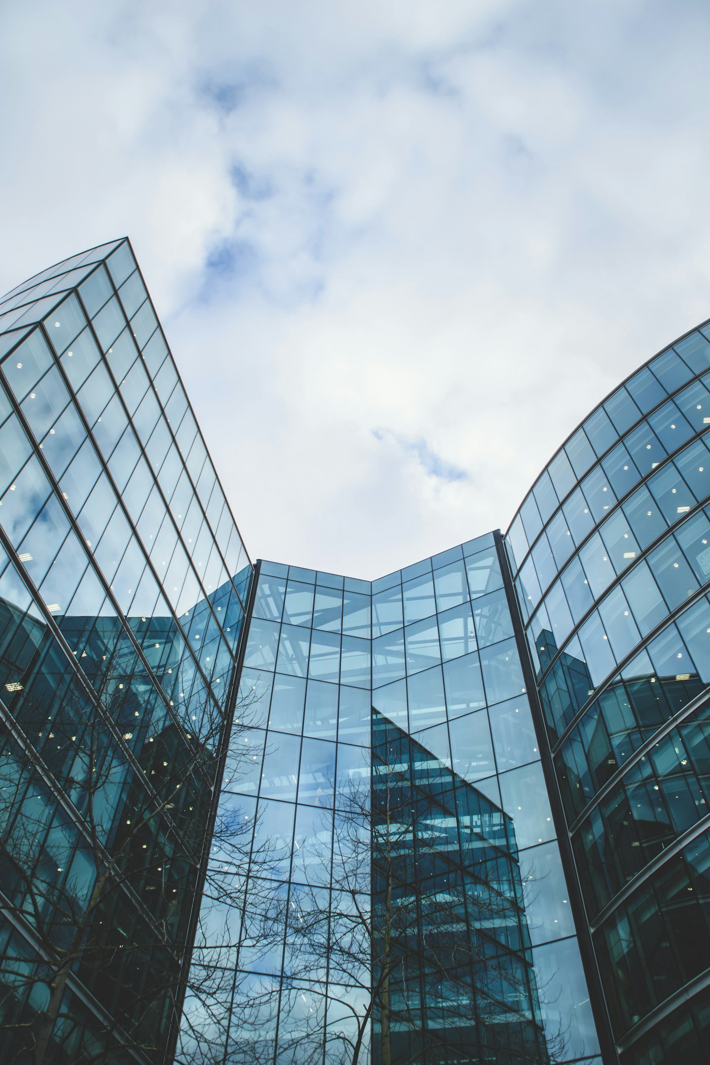 Modern glass office building